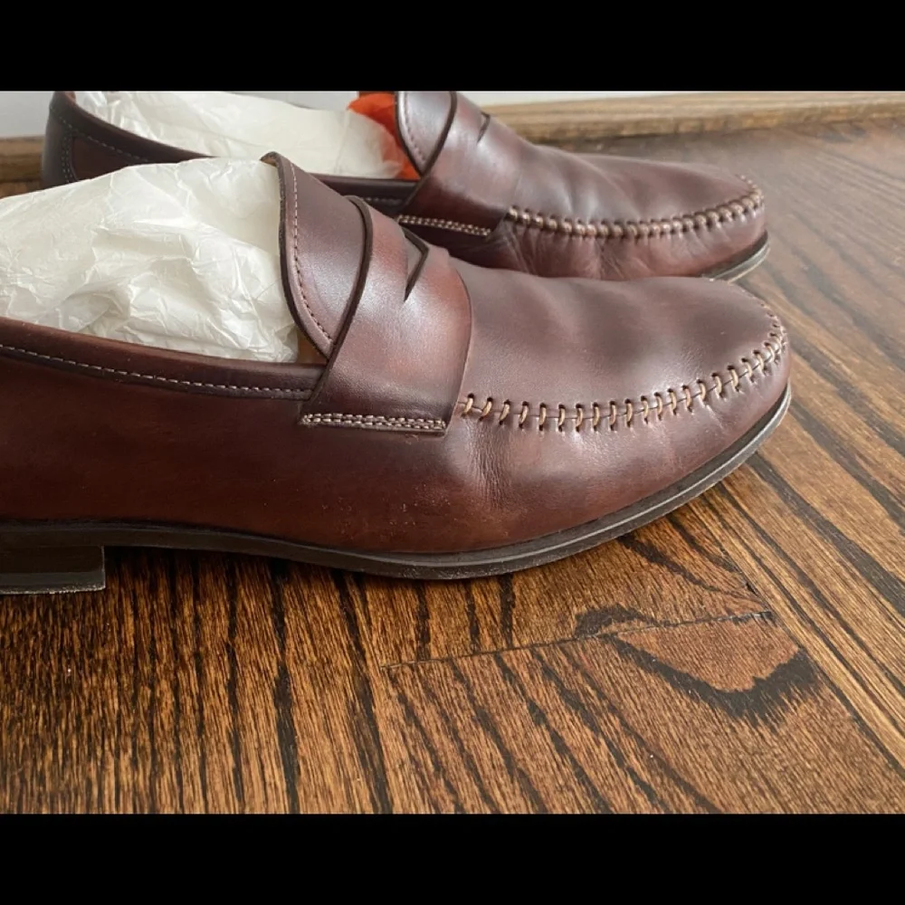Magnanni Brown Leather Penny Loafers